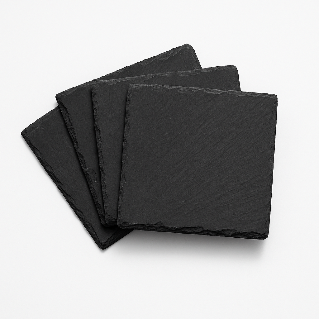 6 Premium Black Stone Coaster